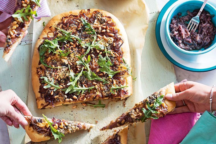 Caramelised Onion and Blue Cheese Flatbread – Milawa Cheese Company